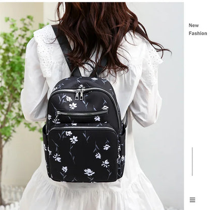 cute small backpack pink school backpack female casual floral backpack leisure travel backpack with flowers girls school bags