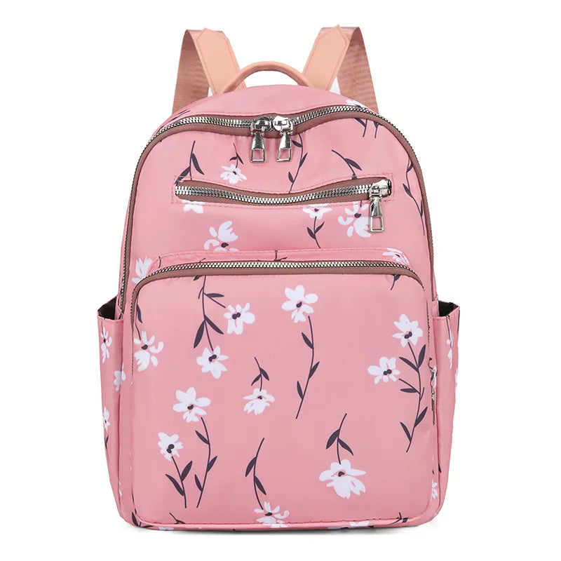 cute small backpack pink school backpack female casual floral backpack leisure travel backpack with flowers girls school bags