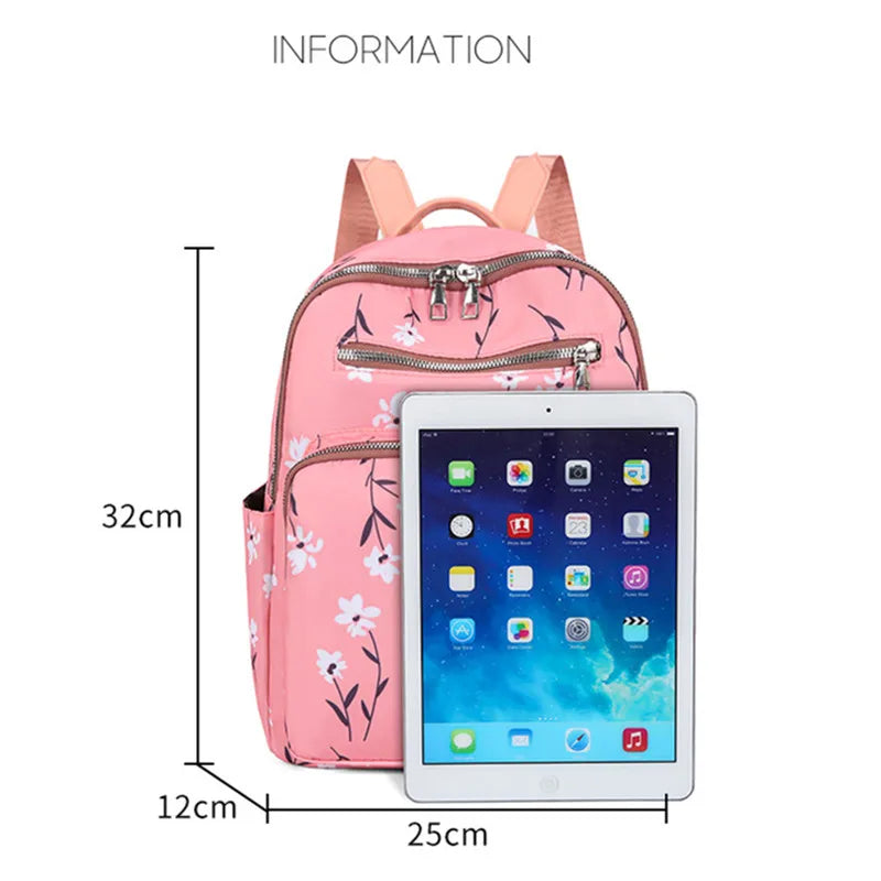 cute small backpack pink school backpack female casual floral backpack leisure travel backpack with flowers girls school bags