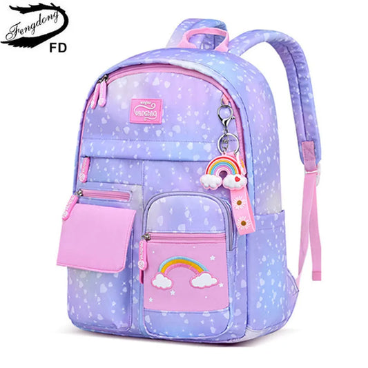 cute student schoolbag primary school girl bag elementary school backpacks kawaii pink purple backpack for girls bookbag gift