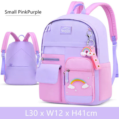 cute student schoolbag primary school girl bag elementary school backpacks kawaii pink purple backpack for girls bookbag gift