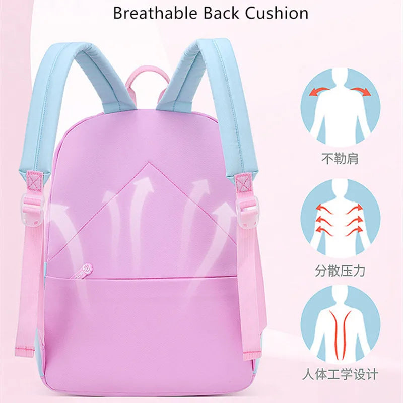cute student schoolbag primary school girl bag elementary school backpacks kawaii pink purple backpack for girls bookbag gift
