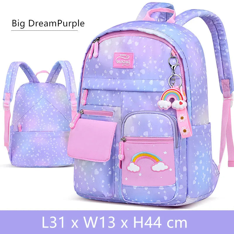 cute student schoolbag primary school girl bag elementary school backpacks kawaii pink purple backpack for girls bookbag gift