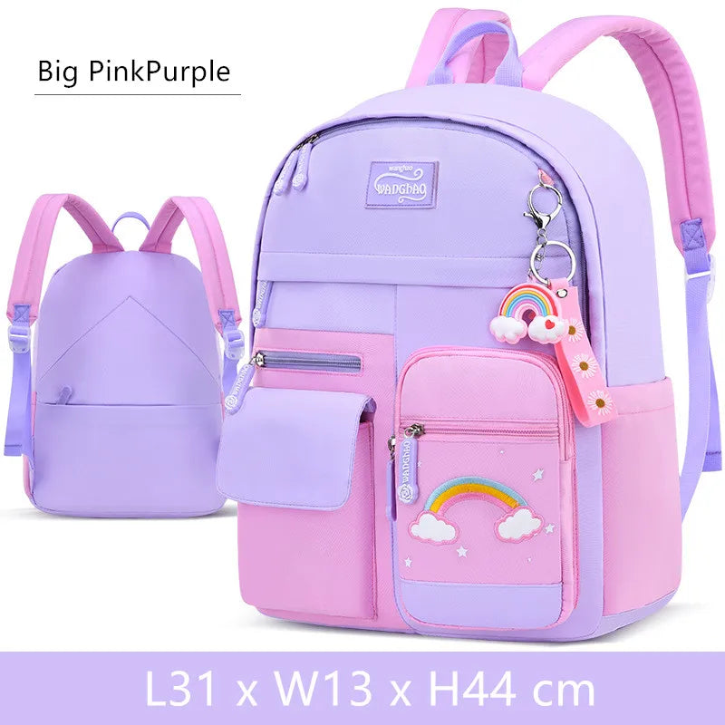 cute student schoolbag primary school girl bag elementary school backpacks kawaii pink purple backpack for girls bookbag gift
