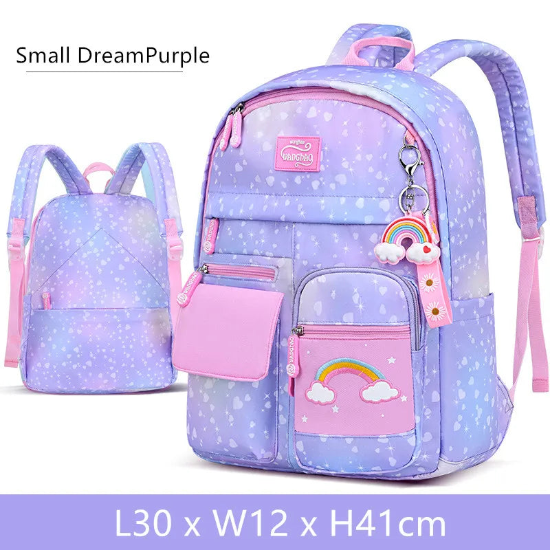 cute student schoolbag primary school girl bag elementary school backpacks kawaii pink purple backpack for girls bookbag gift