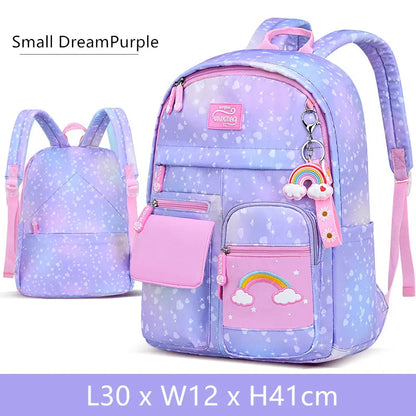 cute student schoolbag primary school girl bag elementary school backpacks kawaii pink purple backpack for girls bookbag gift