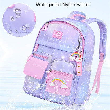 cute student schoolbag primary school girl bag elementary school backpacks kawaii pink purple backpack for girls bookbag gift