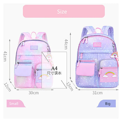 cute student schoolbag primary school girl bag elementary school backpacks kawaii pink purple backpack for girls bookbag gift