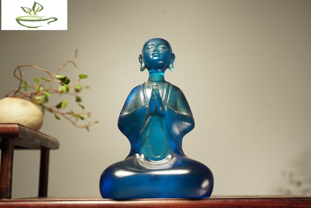 Collect China old Coloured glaze gilt carefully carve enlightenment statue BL