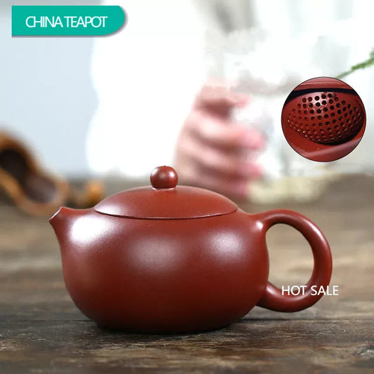 250ml Yixing Purple Clay Teapots Xishi Tea Pot 188 Ball Hole Filter Kettle Master Handmade Zisha Teaware Dahongpao Authentic