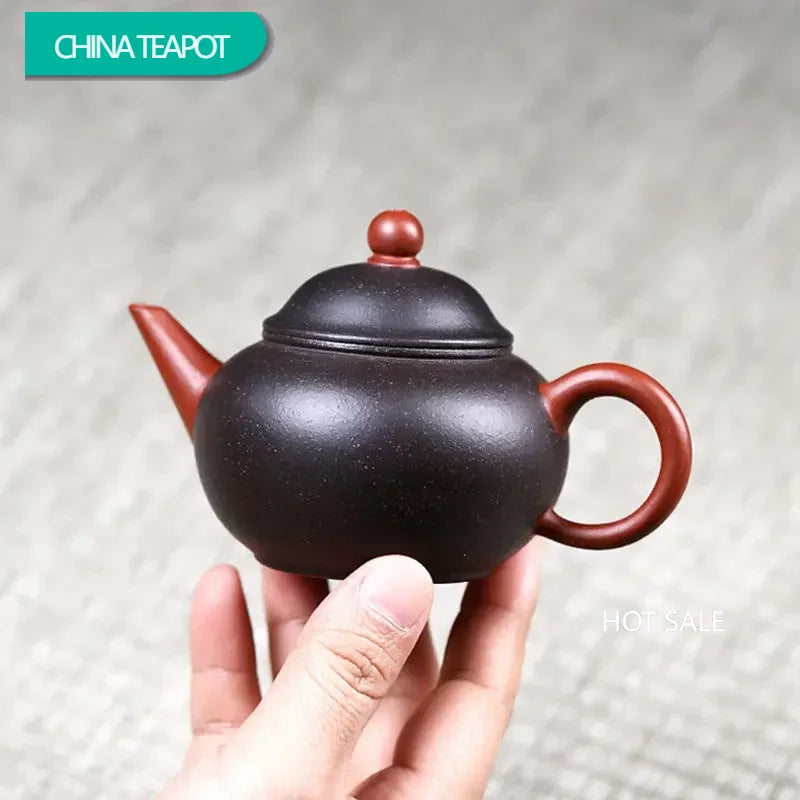 110ml Small Capacity Yixing Purple Clay Teapots Handmade Tea Pot Raw Ore Black Gold Purple Sand Kettle Chinese Zisha Tea Set