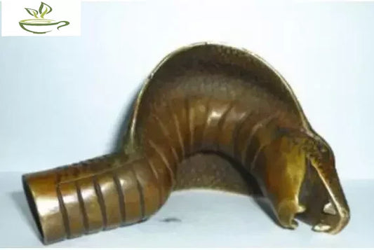 Copper Statue Chinese Old Bronze Hand Carved Cobra Statue Cane Walking Stick Head