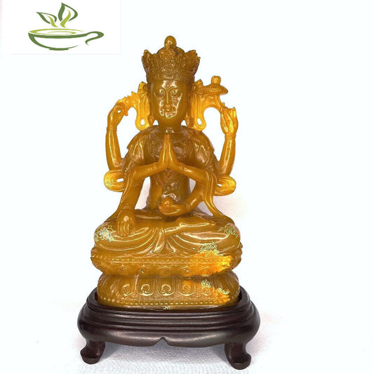 Antique Avalokiteshvara Gilded Statue Qing Dynasty Bodhisattva Guanyin Statue
