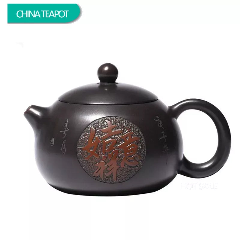 210ml Tradition Yixing Purple Clay Teapots Master Handmade Xishi Tea Pot Ball Hole Filter Kettle Chinese Zisha Tea Set Gifts
