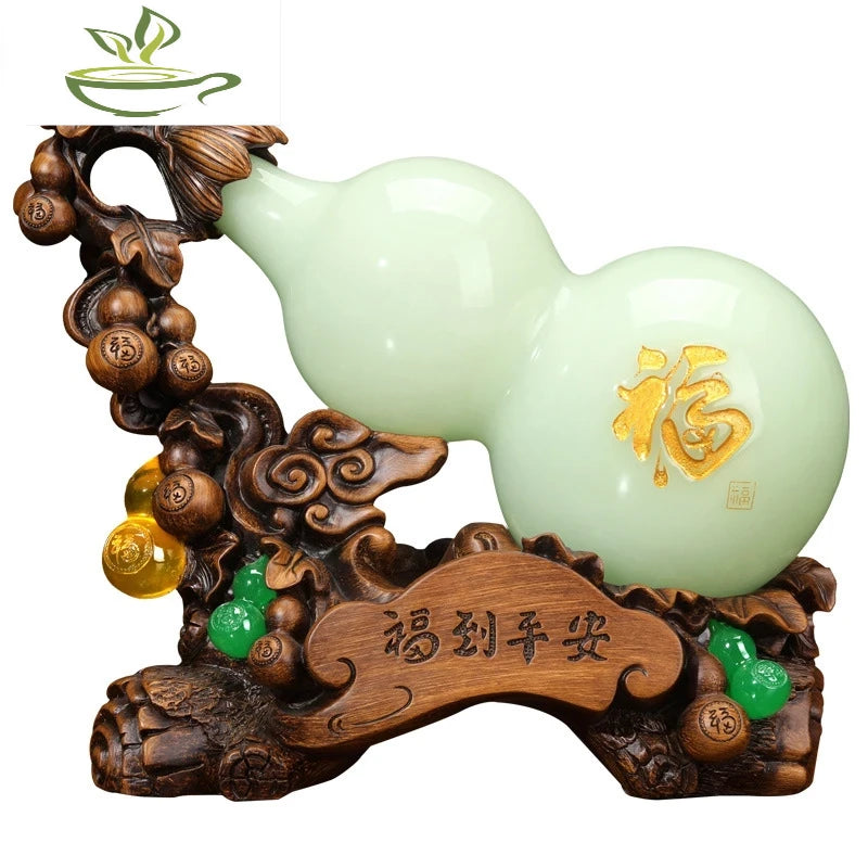 Feng Shui Good Fortune Toad Horse Elephant Figurine Statue Gold Tree Desk Bookshelf Wine Cabinet Ornament Living Room Decoration