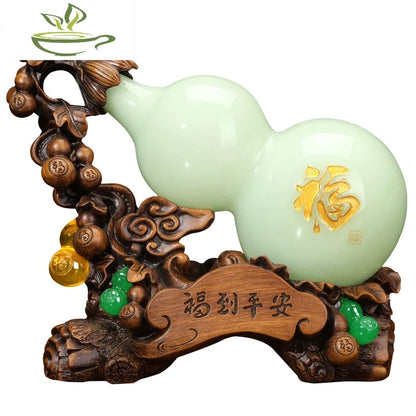 Feng Shui Good Fortune Toad Horse Elephant Figurine Statue Gold Tree Desk Bookshelf Wine Cabinet Ornament Living Room Decoration