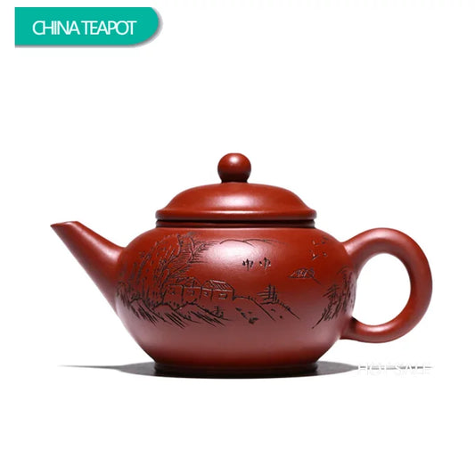 200ml Chinese Yixing Purple Clay Teapots Raw Ore Dahongpao Handmade Tea Pot Home Zisha Filter Beauty Kettle Tea Set Gifts