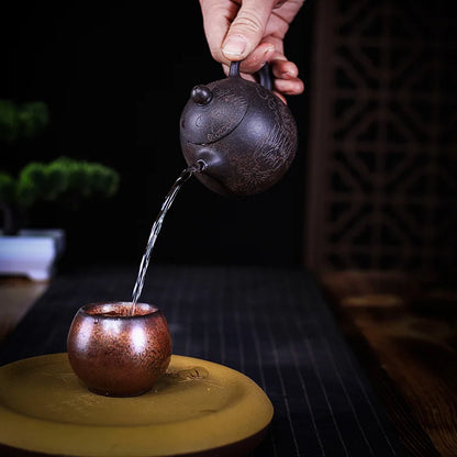 dragon carved egg shape tea pot with 7 infuser holes marked master pots 170ml orignal ore real yixing zisha black galaxy clay