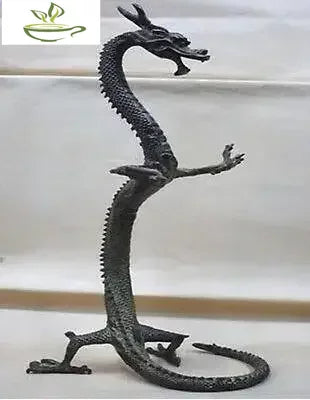 exquisite bronze Chinese dragon statue Figures 9" 23.5cm Height Garden Decoration 100% real Brass Bronze