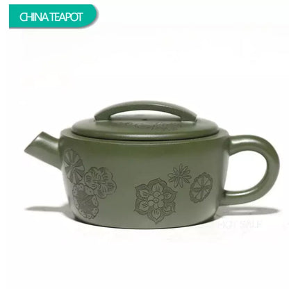 130ml Chinese Yixing Purple Clay Teapots Handmade Tea Pot Raw Ore Green Mud Beauty Kettle Famous Artists Zisha Tea Set Teaware