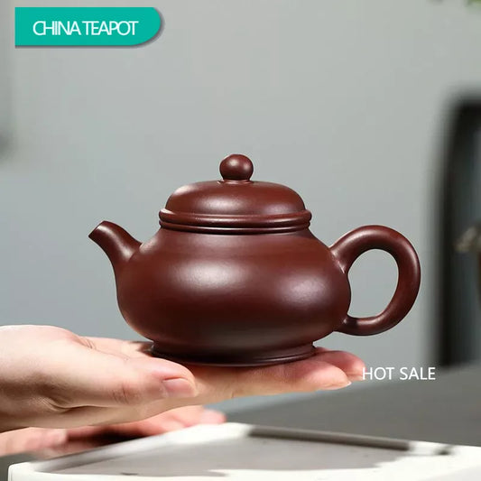 210ml Chinese Yixing Purple Clay Teapots Famous Artists Handmade Raw Ore Purple Zhu Mud Tea Pot Kettle Authentic Zisha Tea Set