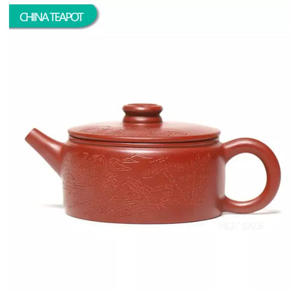 130ml Yixing Famous Handmade Purple Clay Teapots Hand-carved Tea Pot Raw Ore Dahongpao Mud Beauty Kettle Chinese Zisha Tea Set