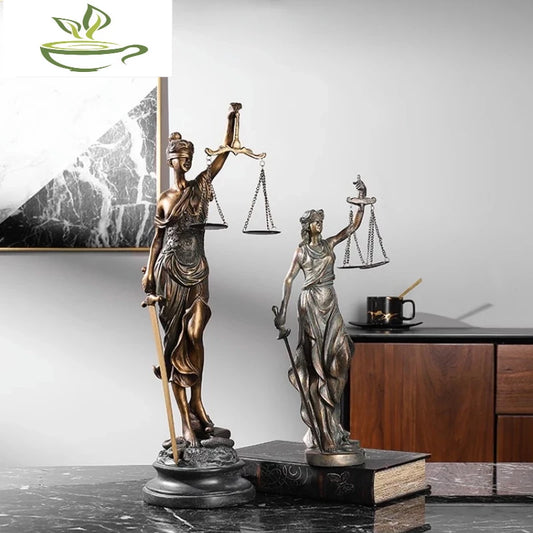 Ancient Greek Goddess Fairness Justice Law Balance Angel Figure Statue Handicraft, Home Living Room Desktop Office Decoration