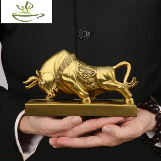 Brass Wall Street Bull Statue Modern art crafts Home living room bedroom decoration ornaments Office business statue