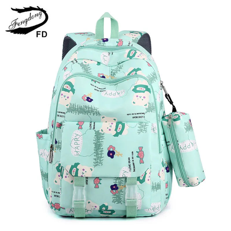 elementary school girl backpack large capacity bookbag lightweight student backpack cute bag school bags for kids pencil bag