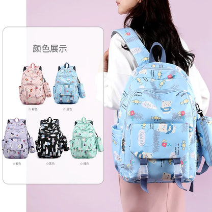 elementary school girl backpack large capacity bookbag lightweight student backpack cute bag school bags for kids pencil bag