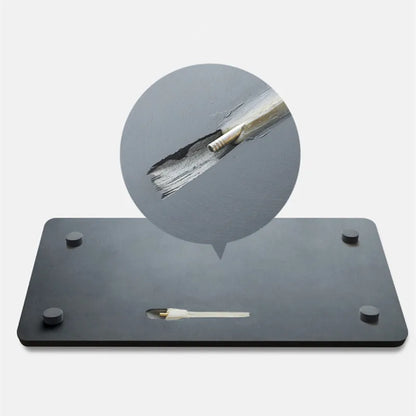 engraved Chinese characters tea tray black stone serving trays invisible water draining outlet tea boat personal logo supported