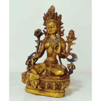 excellent Vintage Buddhism Bronze God Buddha Bodhisattva Tara(Green) Old statues