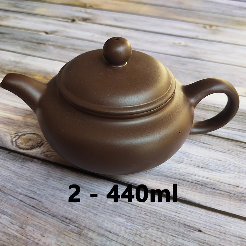 230-440ml 茶壶 经典茶壶黑紫色红色朱泥壶潮州功夫茶具 黑紫色仿古茶壶 潮州宜兴黑紫色朱泥茶壶手把壶 Classic Chinese Tea Pot
