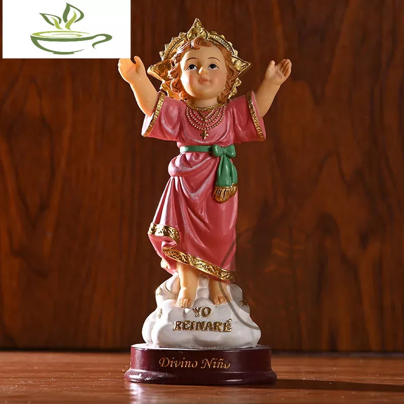 Divine Child Statue Sculpture Decoration Figurine Religious Tiny Jesus Souvenir Christian Giveaway Home Ornament Europe Style