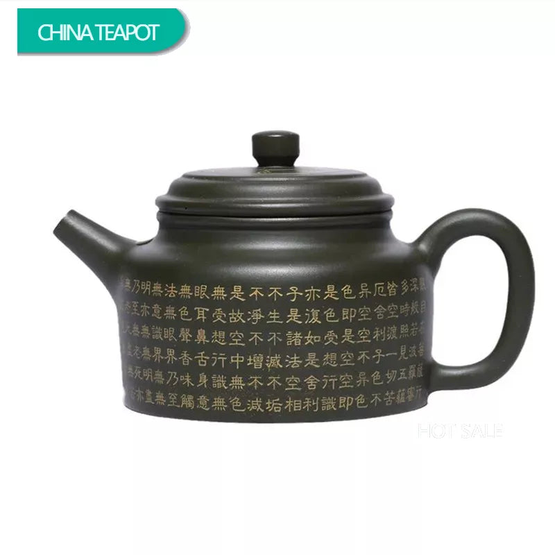 280ml Yixing Boutique Purple Clay Teapots Famous Handmade Tea Pot Raw Ore Green Mud Kettle Chinese Zisha Tea Set Drinkware