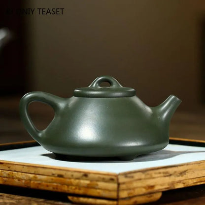 Teapots 180ml Yixing Purple Clay Teapot Master Handmade Scoop Stone Tea Pot Raw Ore Green Mud Kettle Chinese Zisha Tea Set Gifts