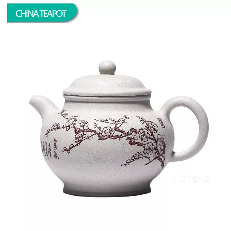230ml High-end Yixing Purple Clay Teapots Master Hand-carved Plum Blossom Tea Pot Beauty Kettle Chinese Zisha Tea Set Collection