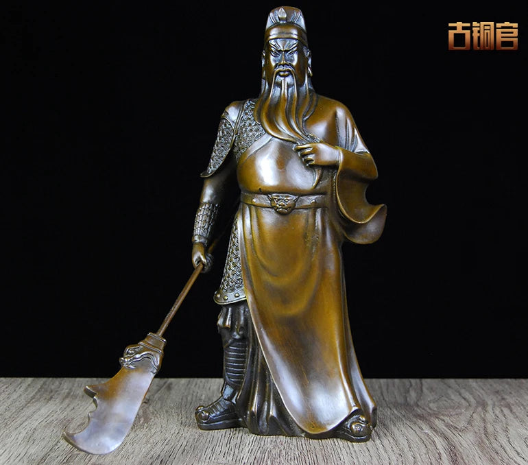 family Company home business efficacious Protection-Martial arts fortune God GUAN GONG Guandi Retro FENG SHUI bronze statue