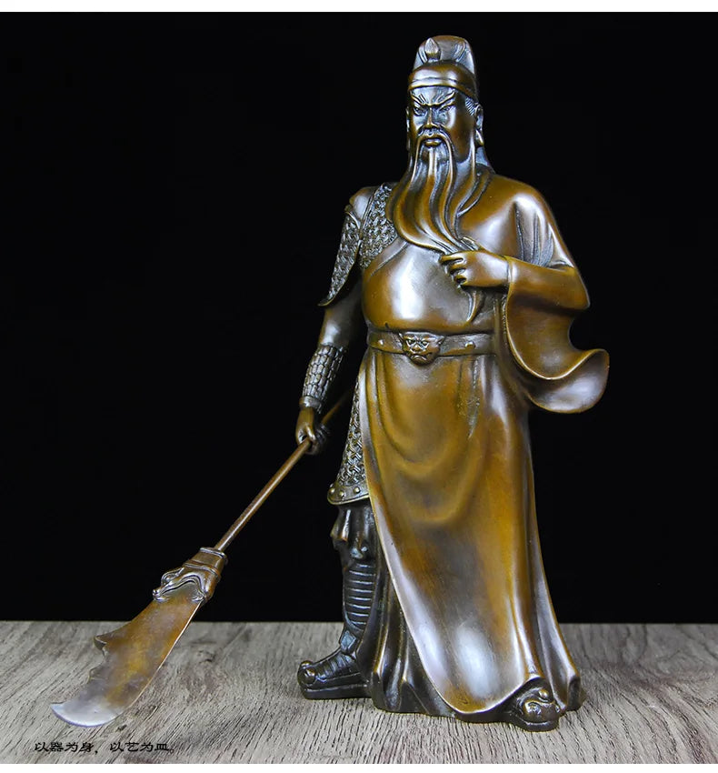 family Company home business efficacious Protection-Martial arts fortune God GUAN GONG Guandi Retro FENG SHUI bronze statue