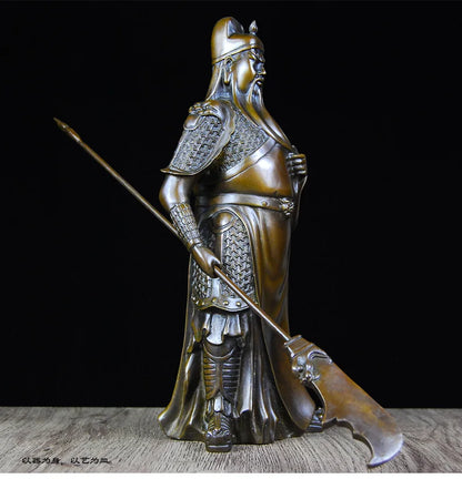 family Company home business efficacious Protection-Martial arts fortune God GUAN GONG Guandi Retro FENG SHUI bronze statue