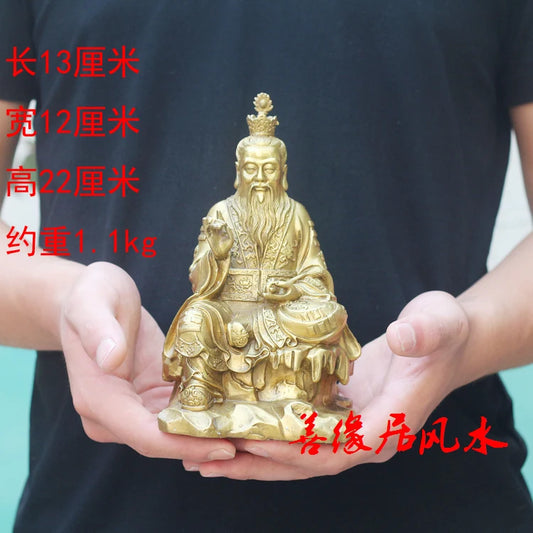 family exorcise evil spirits Bless Safety Talisman # Taoism GOD Lord Lao Zi Laojun FENG SHUI Brass statue-FREE SHIP