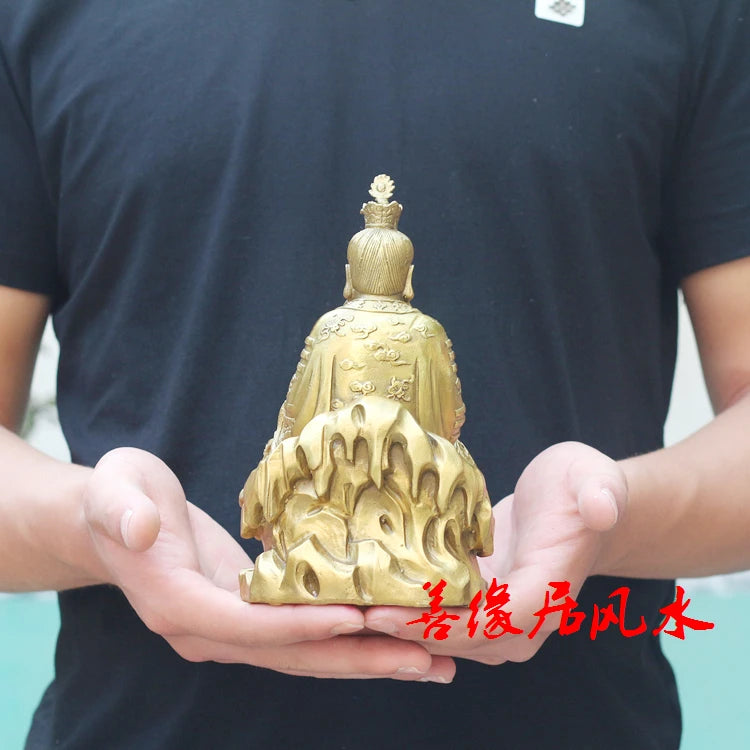 family exorcise evil spirits Bless Safety Talisman # Taoism GOD Lord Lao Zi Laojun FENG SHUI Brass statue-FREE SHIP