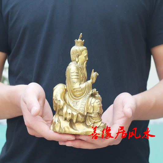 family exorcise evil spirits Bless Safety Talisman # Taoism GOD Lord Lao Zi Laojun FENG SHUI Brass statue-FREE SHIP