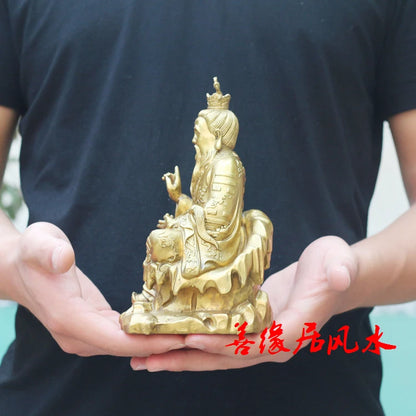 family exorcise evil spirits Bless Safety Talisman # Taoism GOD Lord Lao Zi Laojun FENG SHUI Brass statue-FREE SHIP
