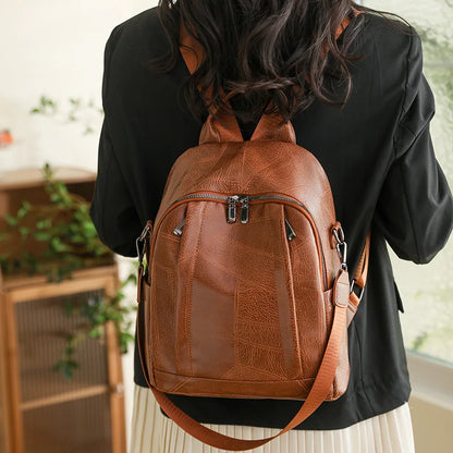 fashion backpack woman pu leather backpack female shoulder bag ladies vintage travel backpack woman casual work backpack gift