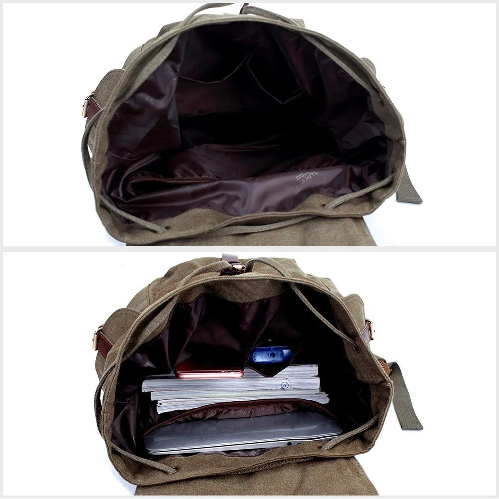 fashion men's backpack vintage canvas backpack school bag men's travel bags large capacity backpack