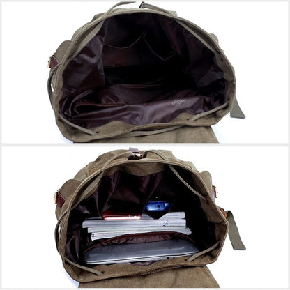 fashion men's backpack vintage canvas backpack school bag men's travel bags large capacity backpack