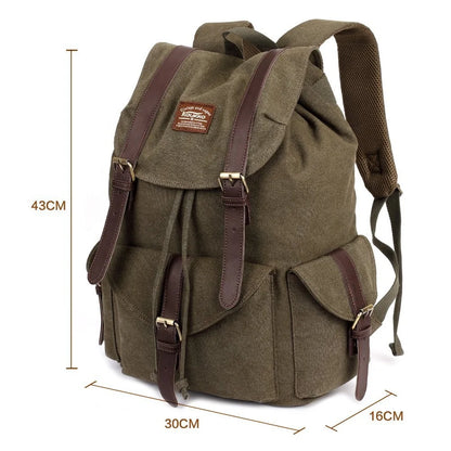 fashion men's backpack vintage canvas backpack school bag men's travel bags large capacity backpack
