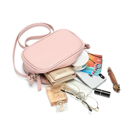 fashion simple small Crossbody bag women solid color mini shoulder bag woman PU leather messenger bag mobile phone shoulder bag