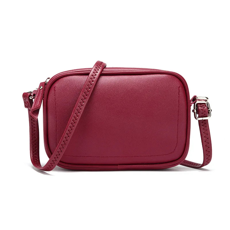 fashion simple small Crossbody bag women solid color mini shoulder bag woman PU leather messenger bag mobile phone shoulder bag